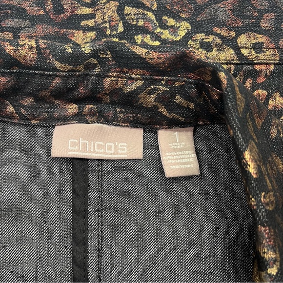 Chico’s Metallic Leopard Jacket - gold/black, size 1 (M/8) - Picture 3 of 11